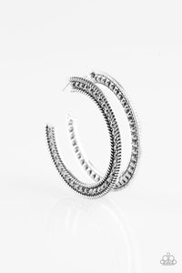 Paparazzi ~ HAUTE Mama ~ Silver Hoop Earrings
