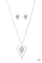 Load image into Gallery viewer, Paparazzi ~ Hardened Hearts ~ Silver Necklace Set