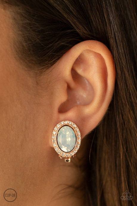 Paparazzi -  Have A Glow At It - Gold Clip-On Earring - Klassy Jewelz Boutique