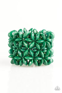 Paparazzi ~ Hawaii Haven ~ Green Wooden Bracelet with Stretchy Bands