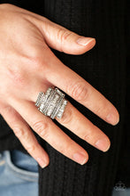 Load image into Gallery viewer, Paparazzi ~ Hear Me UPROAR ~ White Ring with Stretchy Band (Life of the Party Exclusive)