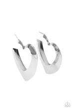 Load image into Gallery viewer, Paparazzi ~ Heart-Racing Radiance ~ Silver Heart Hoop Earrings