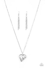 Load image into Gallery viewer, Paparazzi ~ Heart Flutter ~ White Heart Pendant Necklace Set
