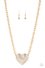 Load image into Gallery viewer, Paparazzi ~ Heartbreakingly Blingy ~ Gold Heart Necklace Set
