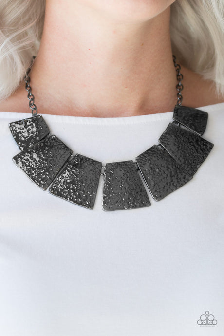 Paparazzi ~ Here Comes The Huntress ~ Black/Gunmetal Necklace Set