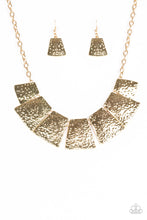 Load image into Gallery viewer, Paparazzi ~ Here Comes The Huntress ~ Gold Necklace Set