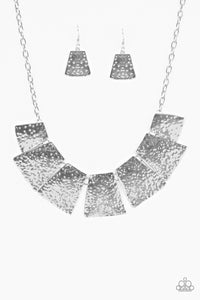 Paparazzi - Here Comes The Huntress - Silver Necklace Set