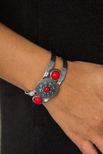 Load image into Gallery viewer, Paparazzi ~ Here Comes The SUNDIAL ~ Red Cuff Bracelet