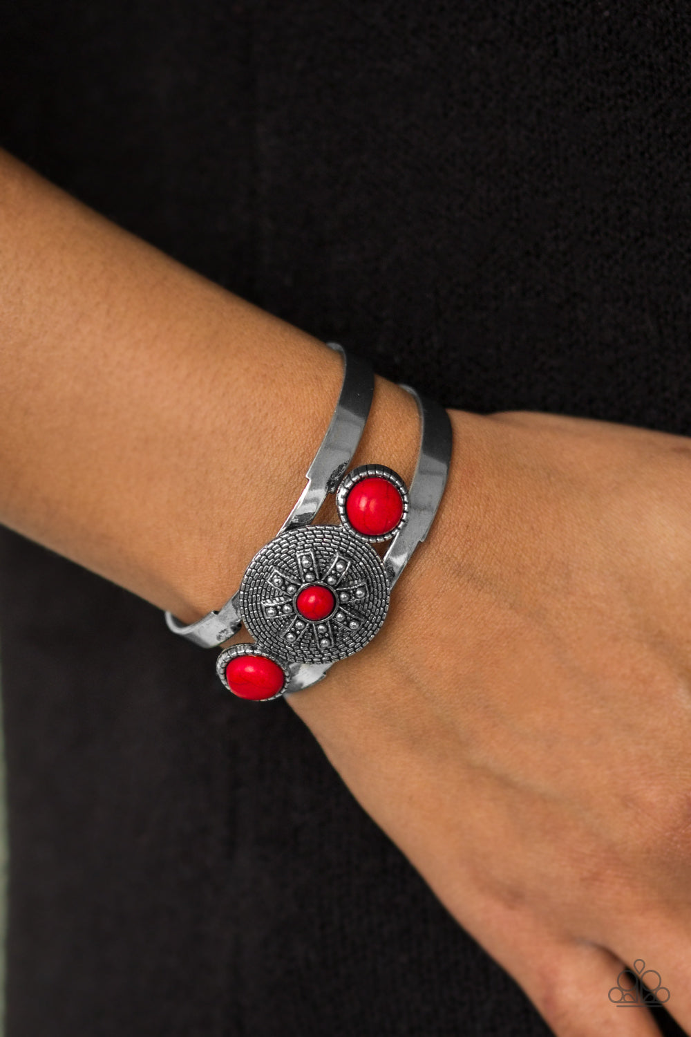 Paparazzi ~ Here Comes The SUNDIAL ~ Red Cuff Bracelet