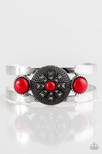 Load image into Gallery viewer, Paparazzi ~ Here Comes The SUNDIAL ~ Red Cuff Bracelet