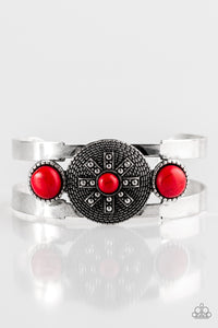 Paparazzi ~ Here Comes The SUNDIAL ~ Red Cuff Bracelet