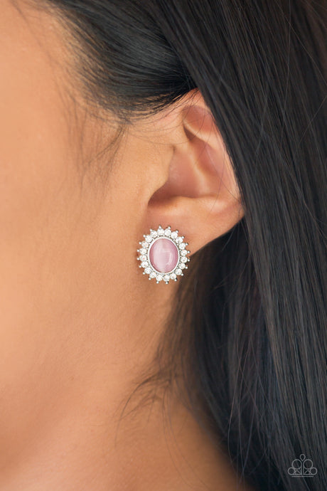 Paparazzi ~ Hey There, Gorgeous ~ Pink Post Earrings