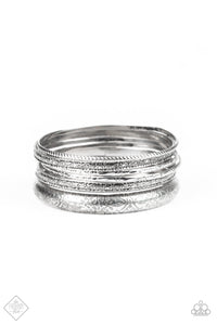 Paparazzi ~ Hidden Groves ~ Silver Bangle Bracelets (Fashion Fix Exclusive)