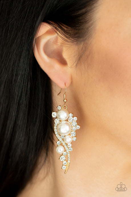 Paparazzi ~ High-End Elegance ~ Gold Pearl Earrings