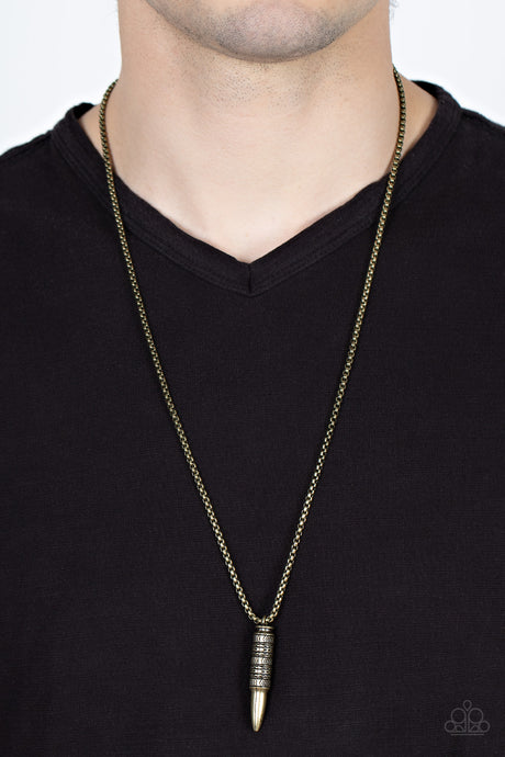 Paparazzi ~ Highland Hunter ~  Men's Brass Urban Necklace