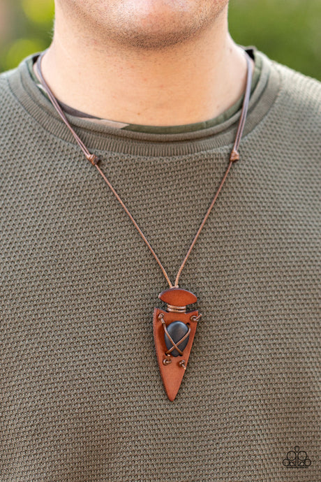 Paparazzi ~ Hold Your ARROWHEAD Up High ~ Men's Black Urban Necklace