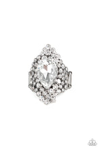 Load image into Gallery viewer, Paparazzi ~ Hollywood Heiress ~ White Ring with Stretchy Band (Life of the Party Exclusive)