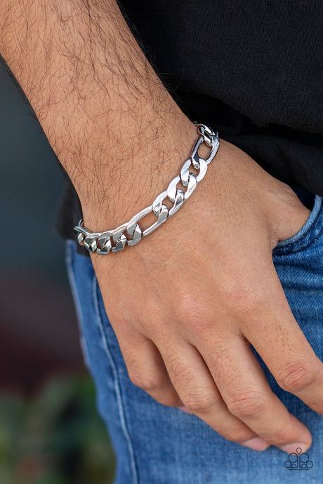 Paparazzi ~ Home Team ~ Men's Silver Urban Bracelet