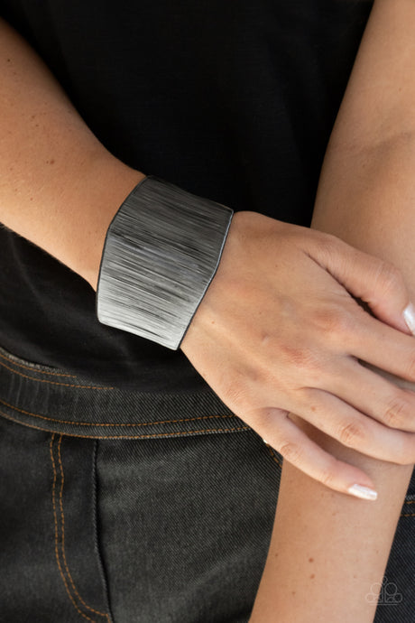Paparazzi ~ Hot Wired Wonder ~ Black/Gunmetal Cuff Bracelet