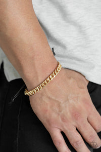 Paparazzi ~ Hurrah ~ Men's Gold Urban Bracelet