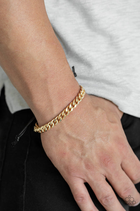 Paparazzi ~ Hurrah ~ Men's Gold Urban Bracelet