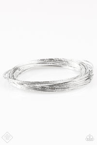 Paparazzi - I Eat Glitter For Breakfast - Silver Bangle Bracelet (Fashion Fix)