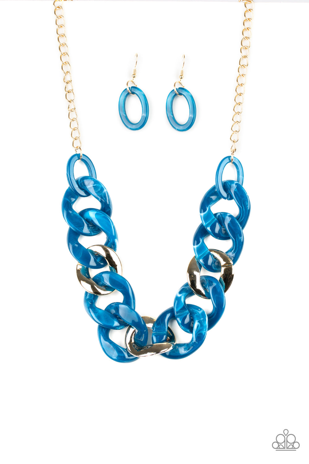 Paparazzi ~ I Have A HAUTE Date ~ Blue Acrylic Necklace Set