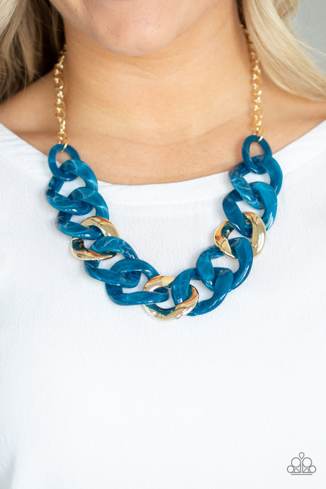 Paparazzi ~ I Have A HAUTE Date ~ Blue Acrylic Necklace Set
