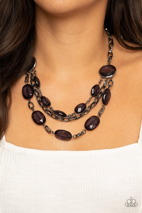 Paparazzi ~ I Need a GLOW-cation ~ Black Necklace  Set