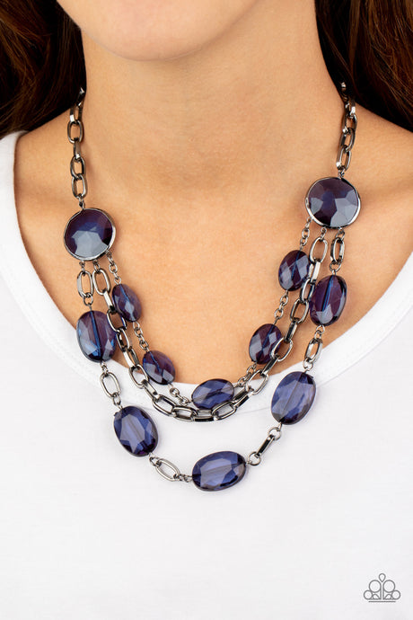 Paparazzi ~ I Need a GLOW-cation ~ Blue Necklace Set