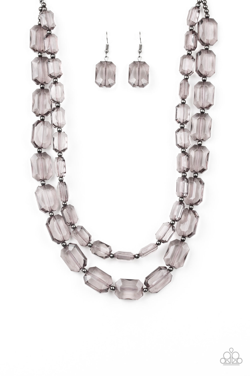 Paparazzi ~ Ice Bank ~ Black Necklace Set
