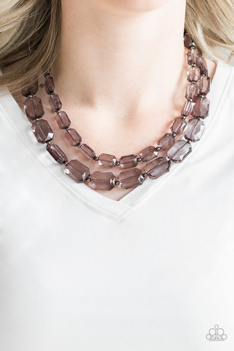 Paparazzi ~ Ice Bank ~ Black Necklace Set