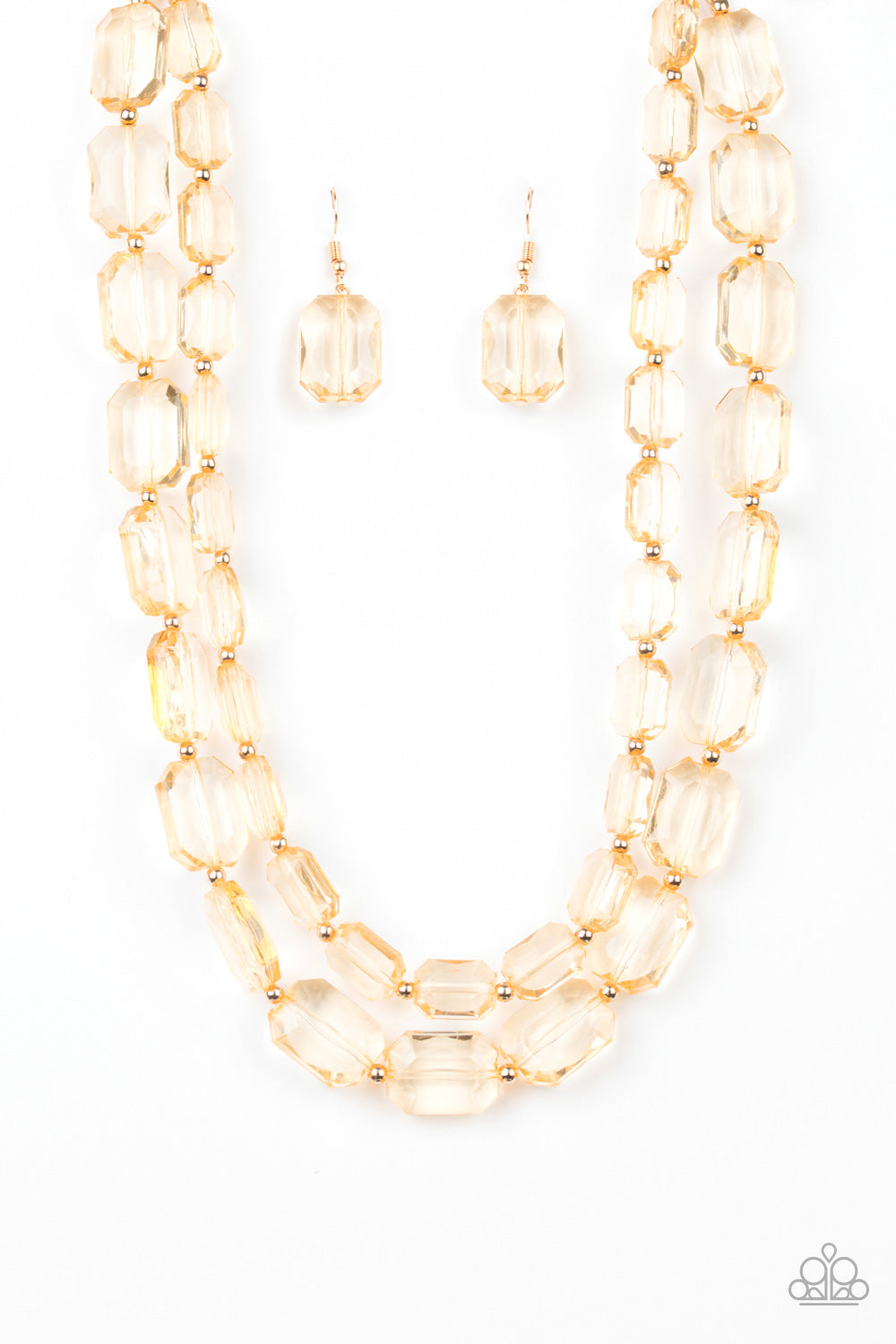 Paparazzi ~ Ice Bank ~ Gold Necklace Set
