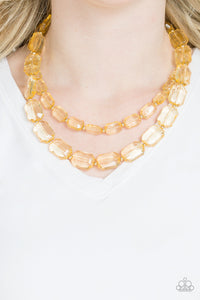 Paparazzi ~ Ice Bank ~ Gold Necklace Set