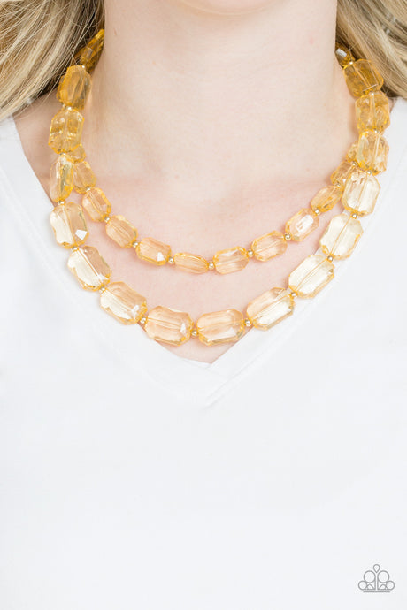 Paparazzi ~ Ice Bank ~ Gold Necklace Set