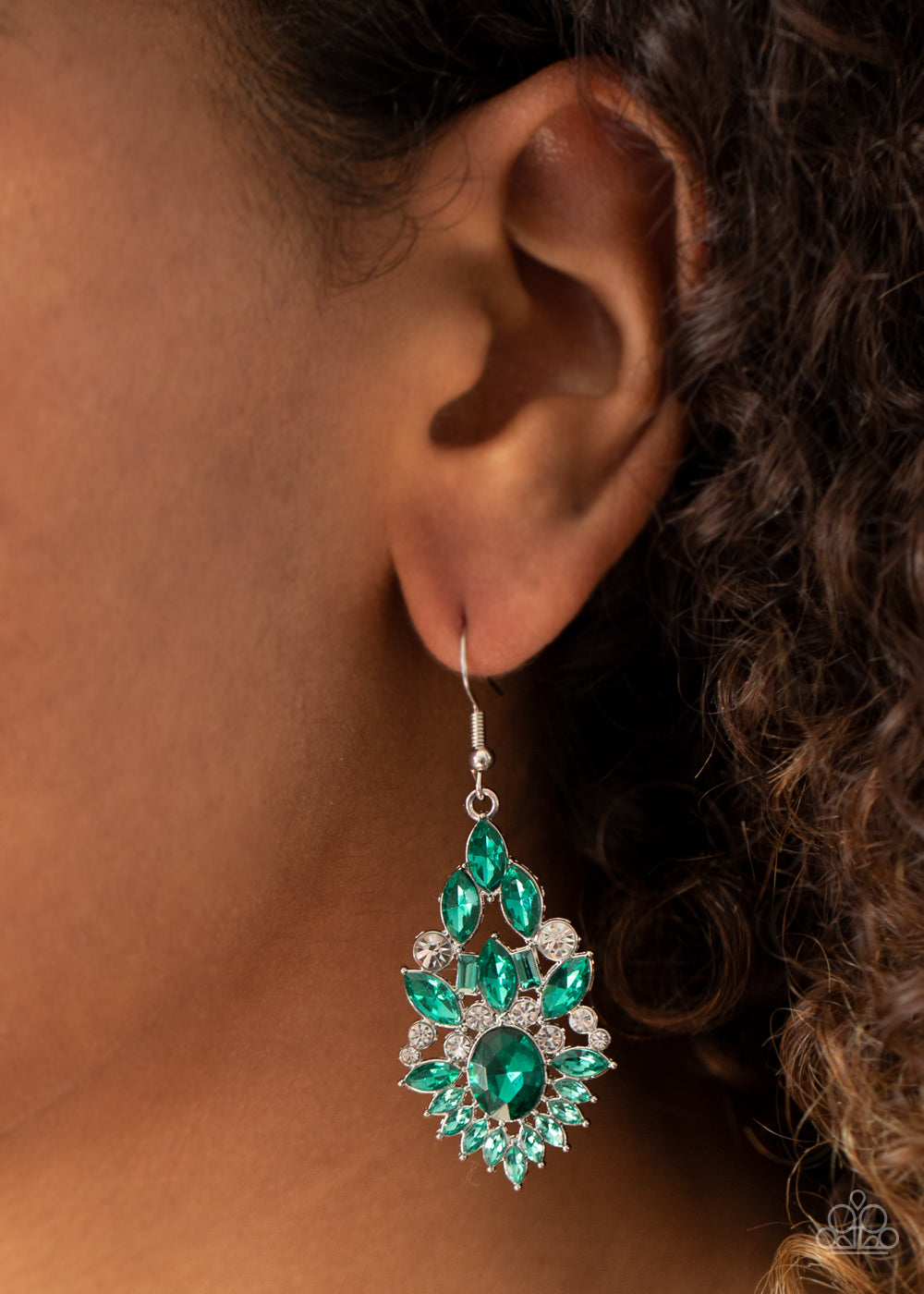 Paparazzi ~ Ice Castle Couture ~ Green Earrings