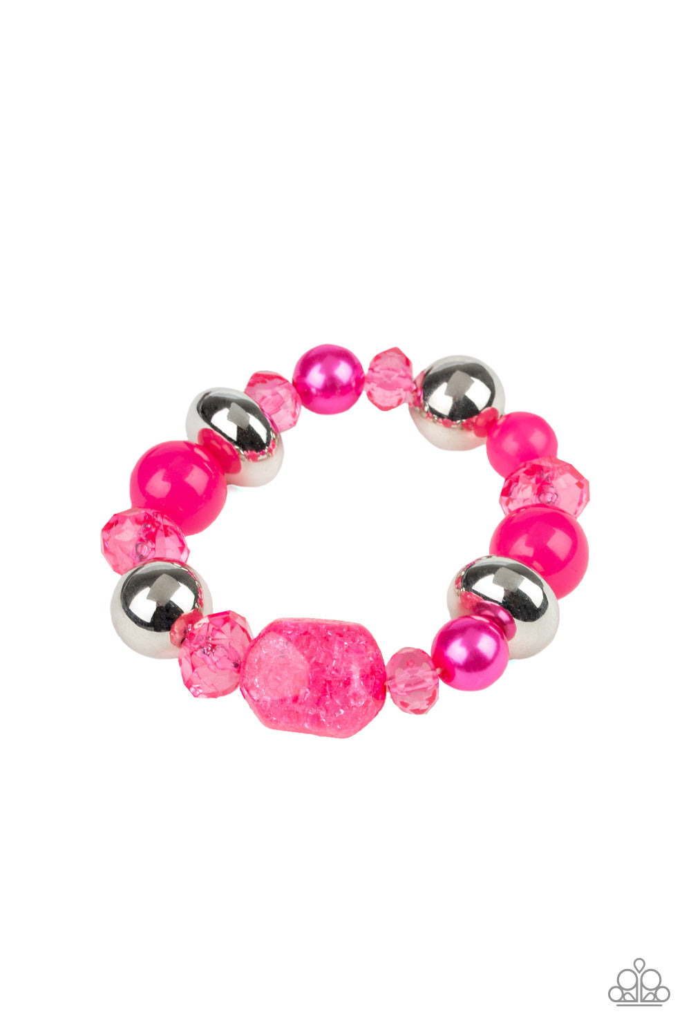 Paparazzi ~ Ice Ice-Breaker ~ Pink Bead Bracelet