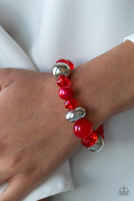 Paparazzi ~ Ice Ice-Breaker ~ Red Bead Bracelet