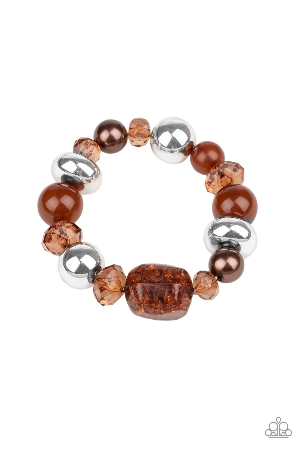 Paparazzi - Ice Ice Breaker - Brown Bead Bracelet - Klassy Jewelz Boutique