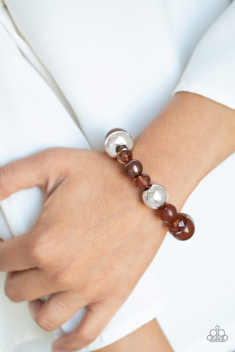 Paparazzi - Ice Ice Breaker - Brown Bead Bracelet - Klassy Jewelz Boutique