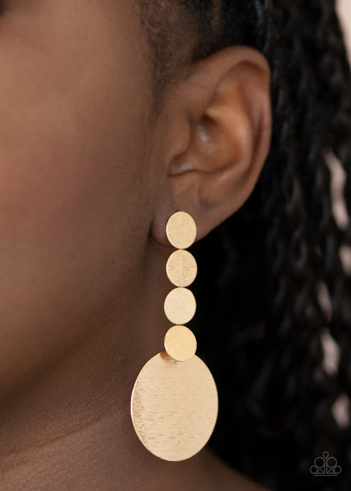 Paparazzi ~ Idolized Illumination ~ Gold Post Earrings