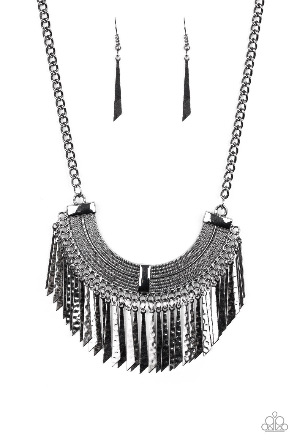 Paparazzi ~ Impressively Incan ~ Black Gunmetal Necklace Set