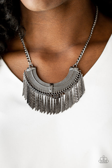 Paparazzi ~ Impressively Incan ~ Black Gunmetal Necklace Set