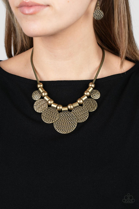 Paparazzi ~ Indigenously Urban ~ Brass Necklace Set