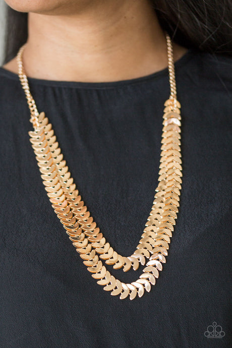 Paparazzi ~ Industrial Illumination ~ Gold Necklace Set