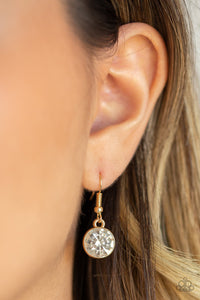 Paparazzi ~ Inner Light ~ Gold Rhinestone Necklace Set