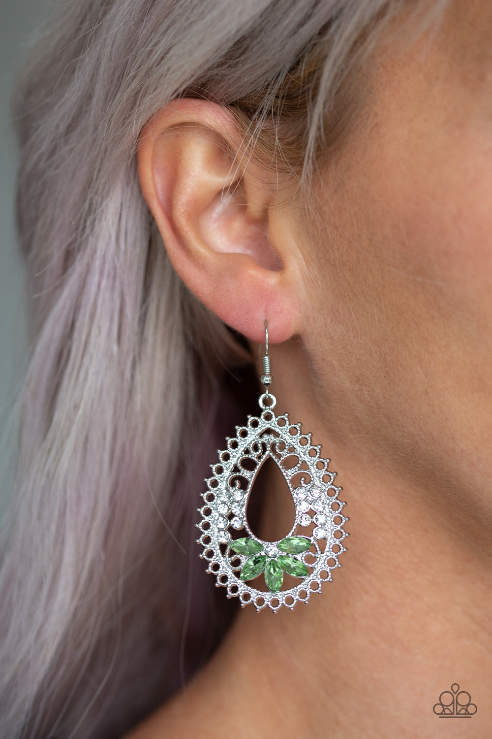 Paparazzi ~ Instant REFLECT ~ Green Earrings