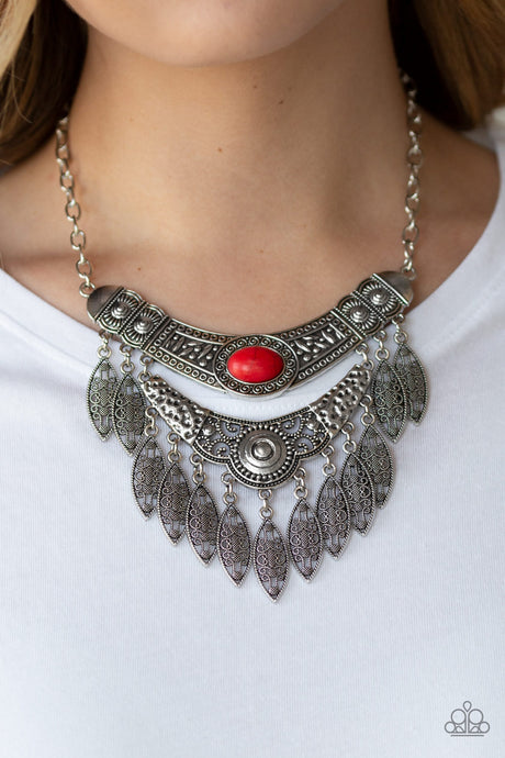 Paparazzi ~ Island Queen ~ Red Necklace Set