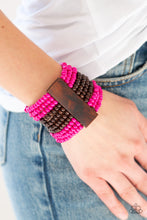 Load image into Gallery viewer, Paparazzi ~ JAMAICAN ME Jam ~ Pink and Brown Wooden Bead Bracelet with Stretchy Bands