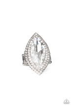 Load image into Gallery viewer, Paparazzi ~ Jaw-Dropping Dazzle ~ White Ring with Stretchy Band (Life of the Party Exclusive)